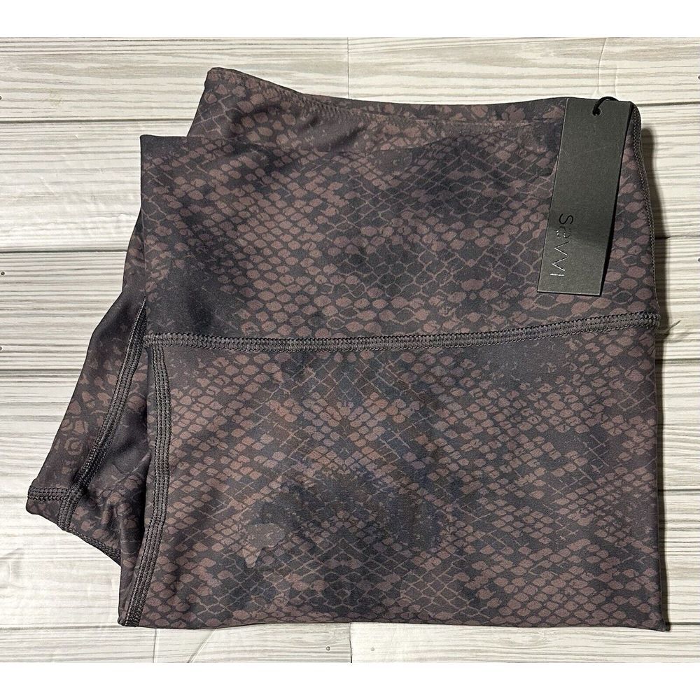 NWT Savvi Opal Leggings. 3XL. Snakeskin Print Mauve/Dark Grey